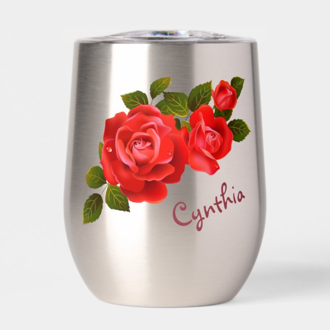 Bouquet of Red Roses Thermal Stemless Wine Tumbler
