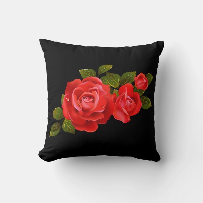 Bouquet of Red Roses Throw Pillow