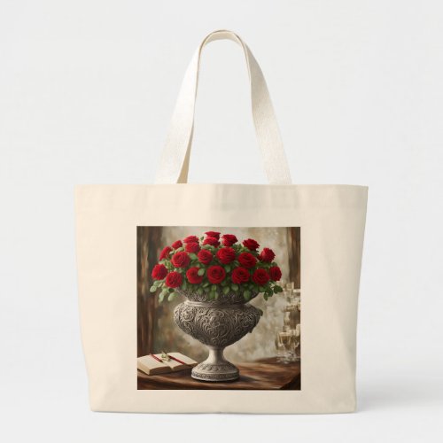 Bouquet of red roses tote bag 