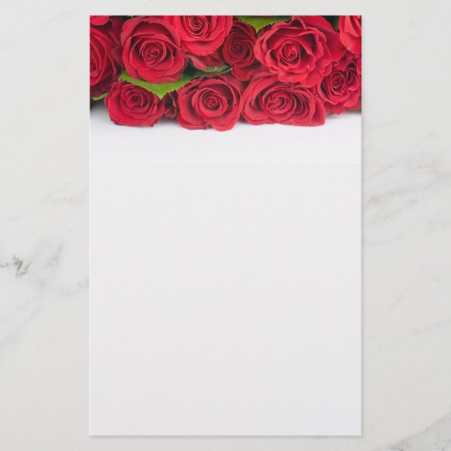 Bouquet of red roses Wedding Stationery (Front)