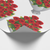 Red Rose Bouquet Wrapping Paper