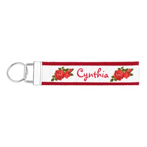 Bouquet of Red Roses Wrist Keychain