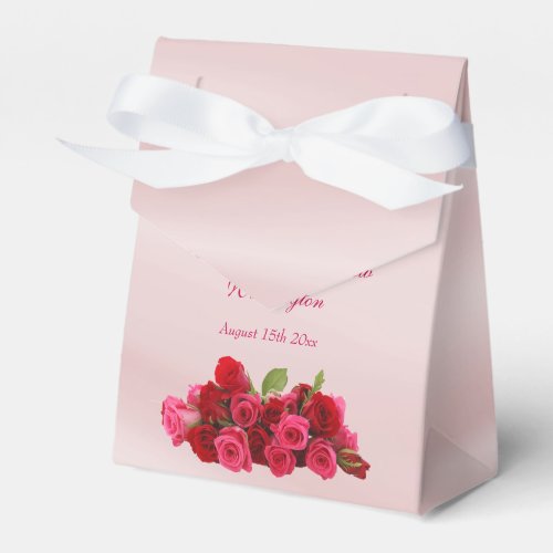 Bouquet Of Romantic Red Roses Wedding Favor Boxes