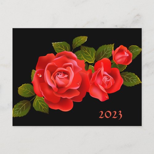 Bouquet of Roses 2023 Calendar on Back Postcard
