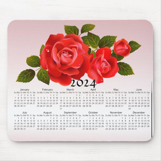 Bouquet of Roses 2024 Calendar Mousepad
