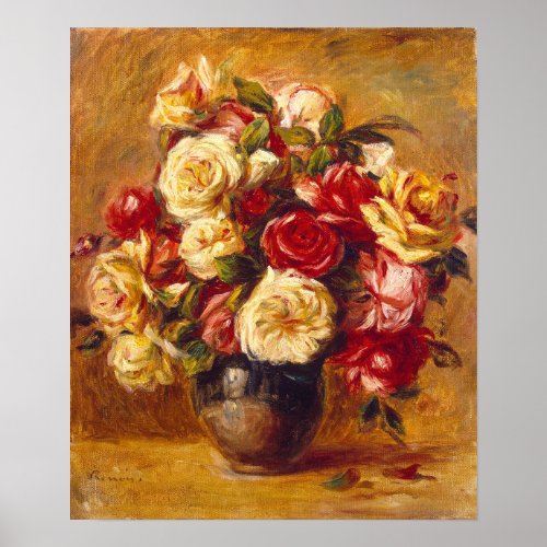 Bouquet of roses Auguste Renoir Poster