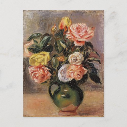 Bouquet of Roses by Pierre_Auguste Renoir Postcard