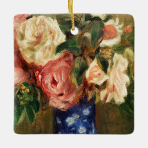 Bouquet of Roses by Renoir Impressionist Painting Ceramic Ornament