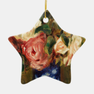 Bouquet of Roses by Renoir Impressionist Painting Ceramic Ornament