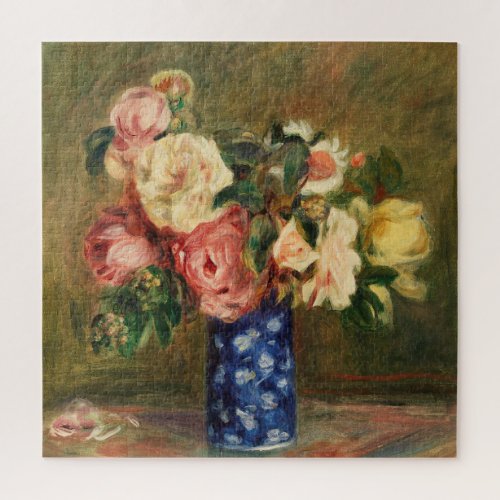 Bouquet of Roses by Renoir Impressionist Painting Jigsaw Puzzle