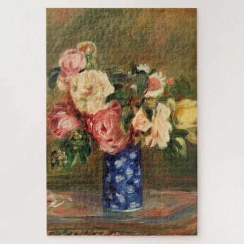 Bouquet of Roses by Renoir Impressionist Painting Jigsaw Puzzle