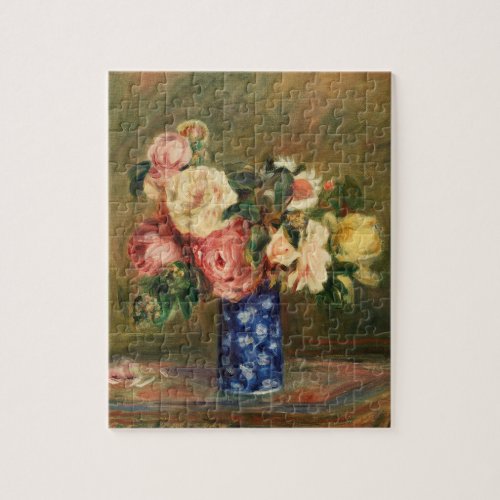 Bouquet of Roses by Renoir Impressionist Painting Jigsaw Puzzle