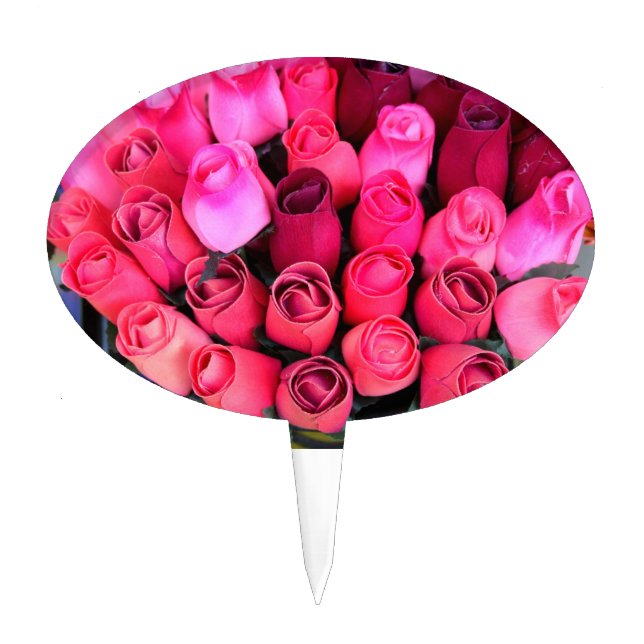 bouquet of roses cake pick (Front)