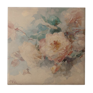 Bouquet of Roses – Franz Bischoff Ceramic Tile