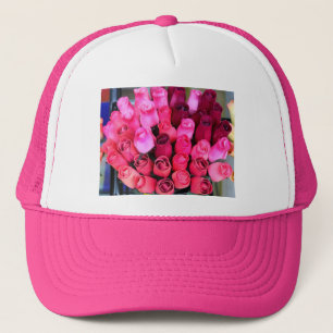 bouquet of roses pink hat