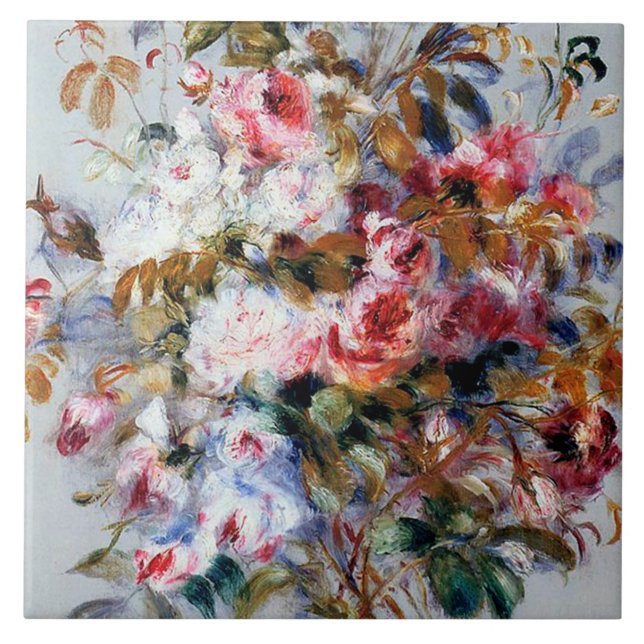 Bouquet of Roses, Renoir Ceramic Tile (Front)