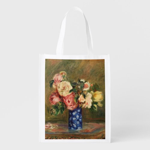 Bouquet of Roses Renoir Impressionist Grocery Bag