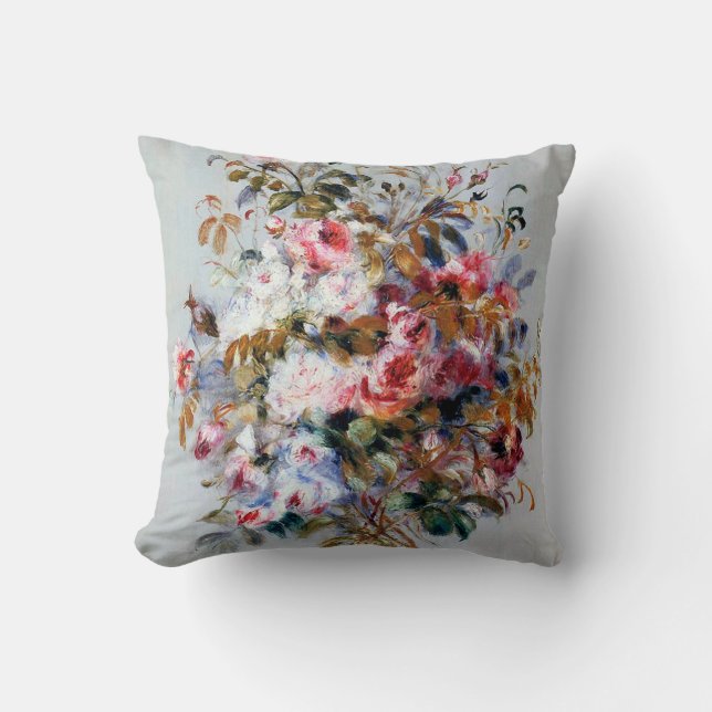 Bouquet of Roses, Renoir Throw Pillow (Front)