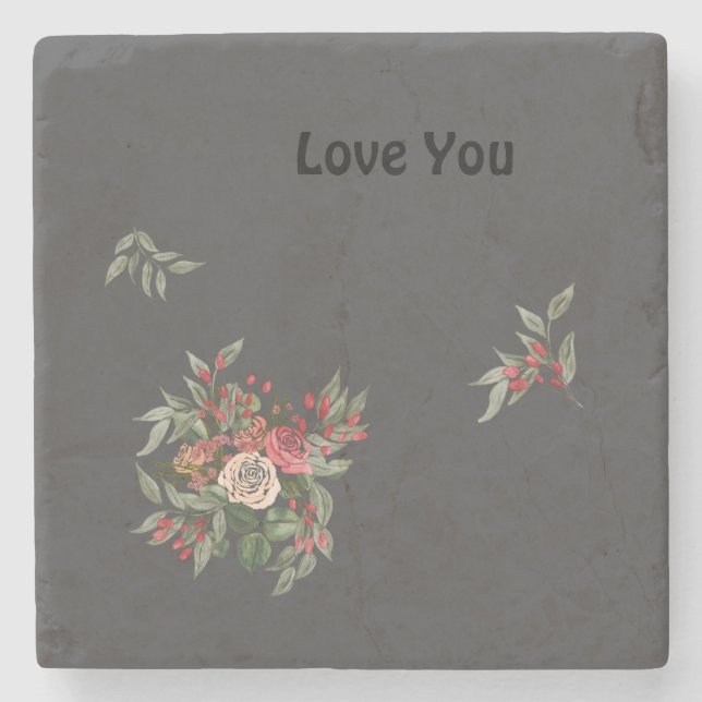 Bouquet of roses Stone Coaster (Front)