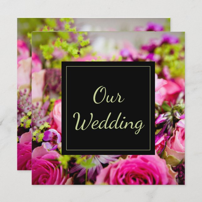 Bouquet of Roses Wedding Invitation (Front/Back)