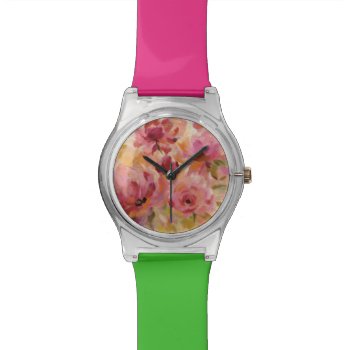 Bouquet Of Roses Wristwatch by wildapple at Zazzle