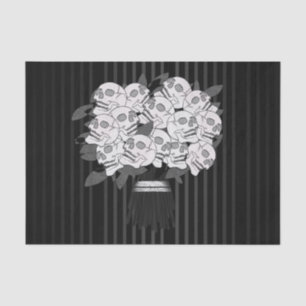 Bouquet of Skull Roses Black & White Party Tissue Paper