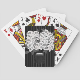 Bouquet of Skull Roses Black & White Poker Cards