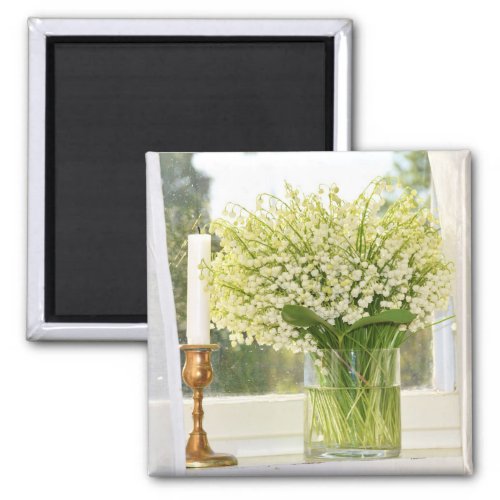 Bouquet of spring flowers lilies of the valley  magnet