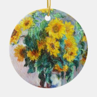 Bouquet of Sunflowers, 1880 Claude Monet Ceramic Ornament