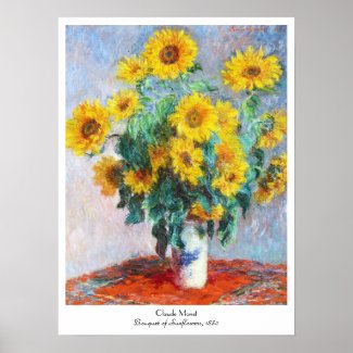 Bouquet of Sunflowers, 1880 Claude Monet Poster