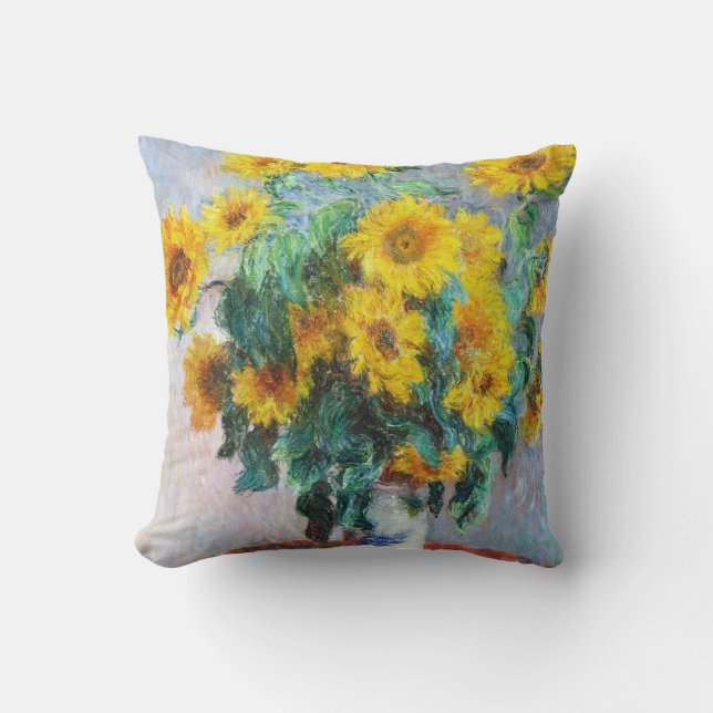 Bouquet of Sunflowers, 1880 Claude Monet Throw Pillow (Front)