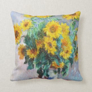 Bouquet of Sunflowers, 1880 Claude Monet Throw Pillow
