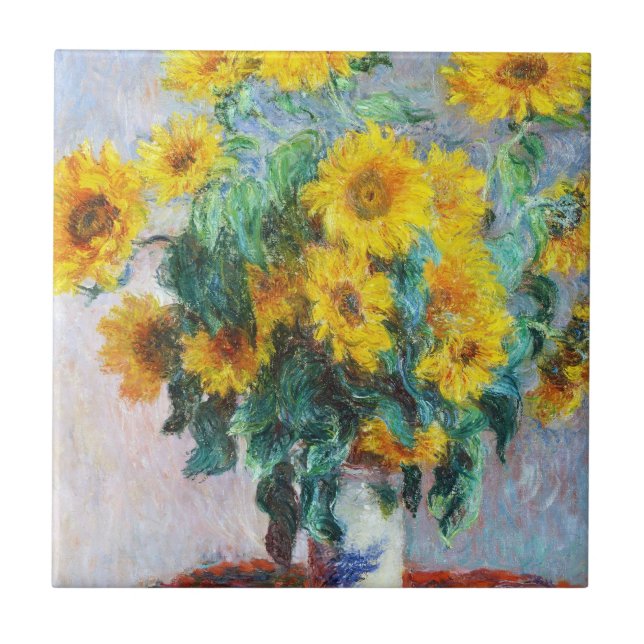 Bouquet of Sunflowers, 1880 Claude Monet Tile (Front)