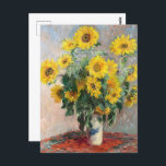 Bouquet of Sunflowers by Claude Monet Classic Postcard<br><div class="desc">"Bouquet of Sunflowers" (1881) by Claude Monet is a vibrant still life featuring a bouquet of sunflowers. The painting captures the vivid colors and textures of the flowers,  with Monet's characteristic brushstrokes bringing the bouquet to life in an expressive and natural way.</div>