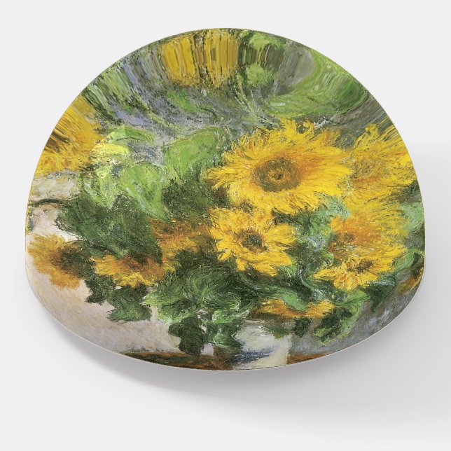 Bouquet of Sunflowers by Claude Monet Paperweight (Angled)