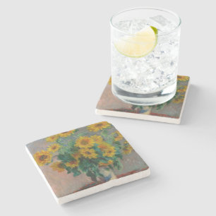 Bouquet of Sunflowers by Claude Monet Stone Coaster