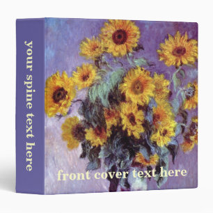 Bouquet of Sunflowers by Claude Monet, Vintage Art Binder
