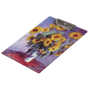 Bouquet of Sunflowers by Claude Monet, Vintage Art Clipboard