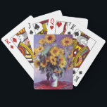 Bouquet of Sunflowers by Claude Monet, Vintage Art Poker Cards<br><div class="desc">Bouquet of Sunflowers (1881) by Claude Monet is a vintage impressionist fine art floral still life painting. Yellow blooming flowers from the garden. A bouquet of summer season sunflower in a vase. About the artist: Claude Monet (1840-1926) was a founder of the French impressionist painting movement with most of his...</div>