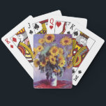 Bouquet of Sunflowers by Claude Monet, Vintage Art Poker Cards<br><div class="desc">Bouquet of Sunflowers (1881) by Claude Monet is a vintage impressionist fine art floral still life painting. Yellow blooming flowers from the garden. A bouquet of summer season sunflower in a vase. About the artist: Claude Monet (1840-1926) was a founder of the French impressionist painting movement with most of his...</div>