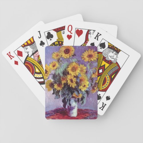 Bouquet of Sunflowers by Claude Monet Vintage Art Poker Cards