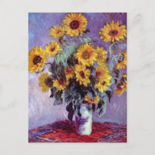 Bouquet of Sunflowers by Claude Monet, Vintage Art Postcard