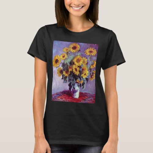 Bouquet of Sunflowers by Claude Monet Vintage Art T_Shirt