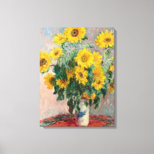 Bouquet of Sunflowers by Monet Impressionist Canvas Print