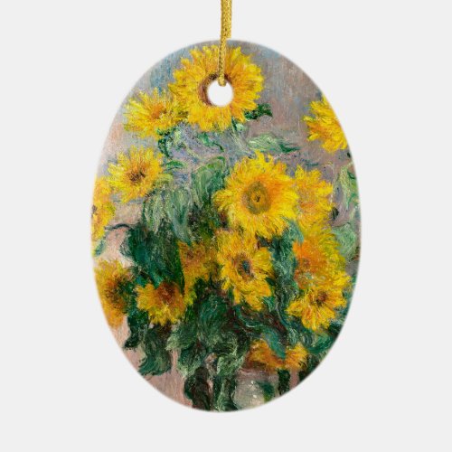 Bouquet of Sunflowers by Monet Impressionist Ceramic Ornament