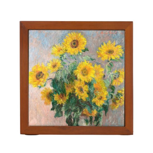 Bouquet of Sunflowers by Monet Impressionist Desk Organizer