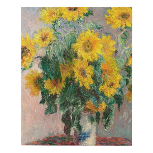 Bouquet of Sunflowers by Monet Impressionist Faux Canvas Print (Front)