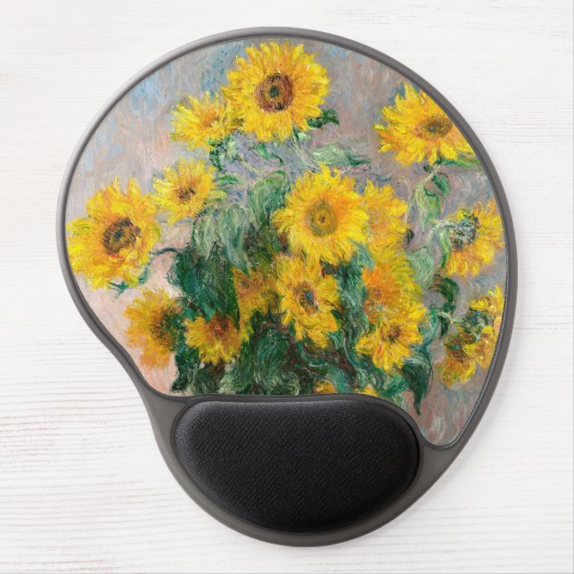 Bouquet of Sunflowers by Monet Impressionist Gel Mouse Pad (Front)