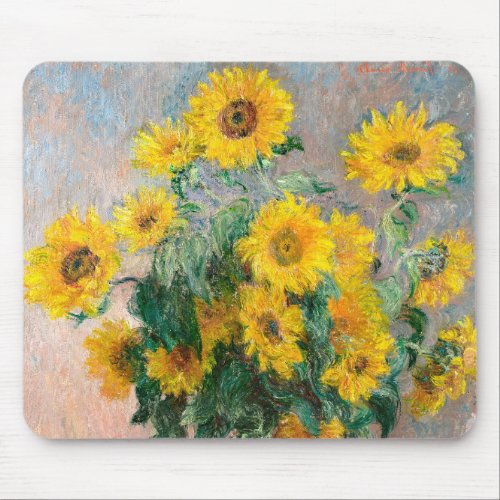 Bouquet of Sunflowers by Monet Impressionist Mouse Pad
