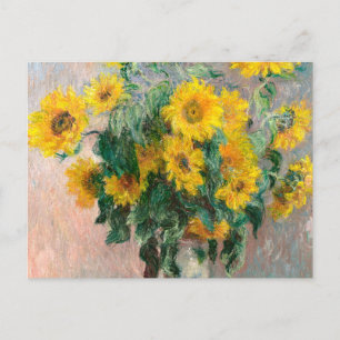Bouquet of Sunflowers by Monet Impressionist Postcard
